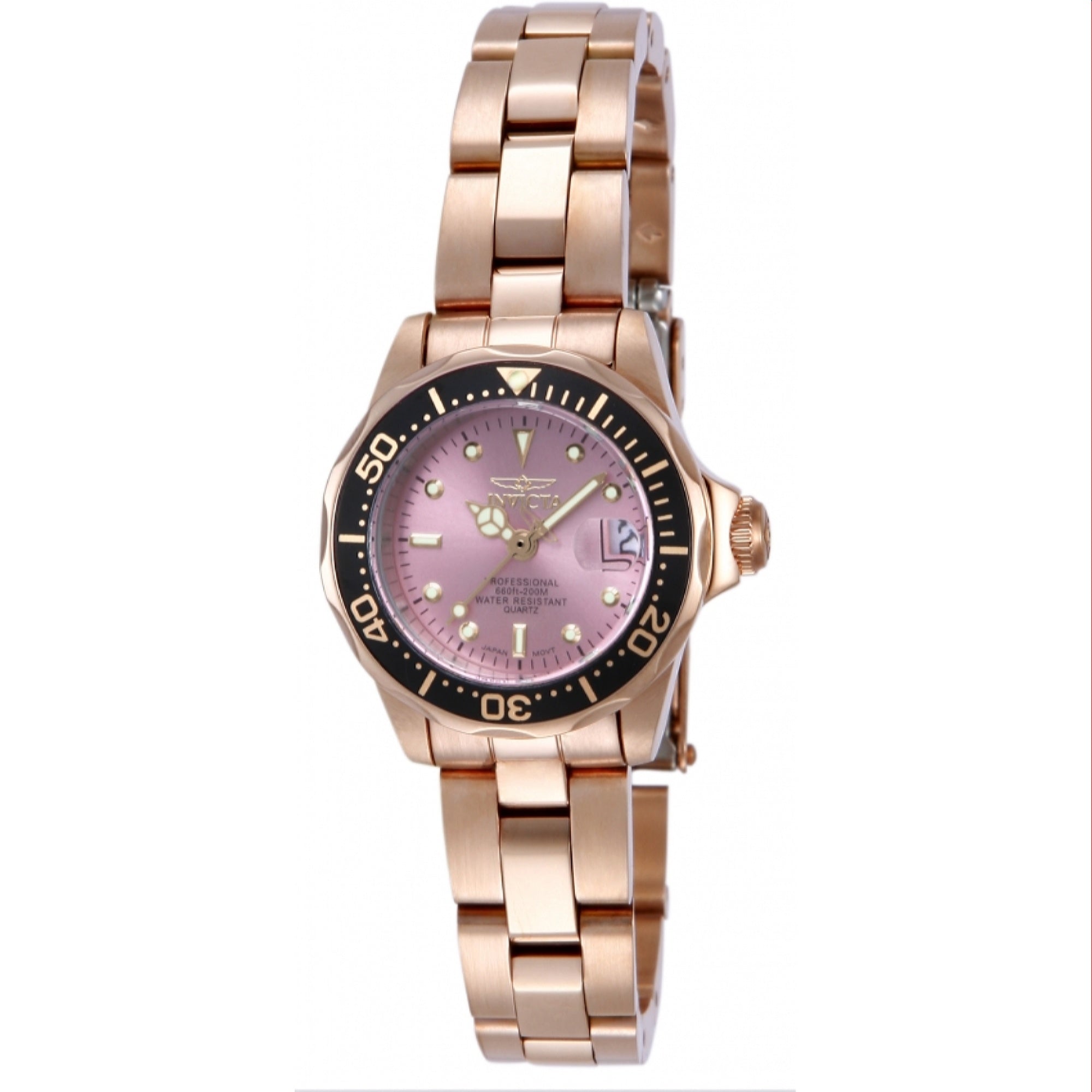 Invicta Quartz Pro Diver Pink Dial Women's Watch 14100