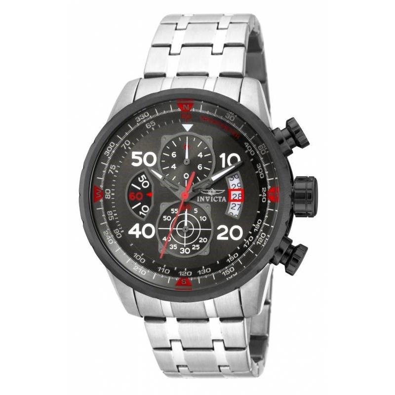 Invicta Quartz Aviator Gun Metal Dial Men's Watch 17204