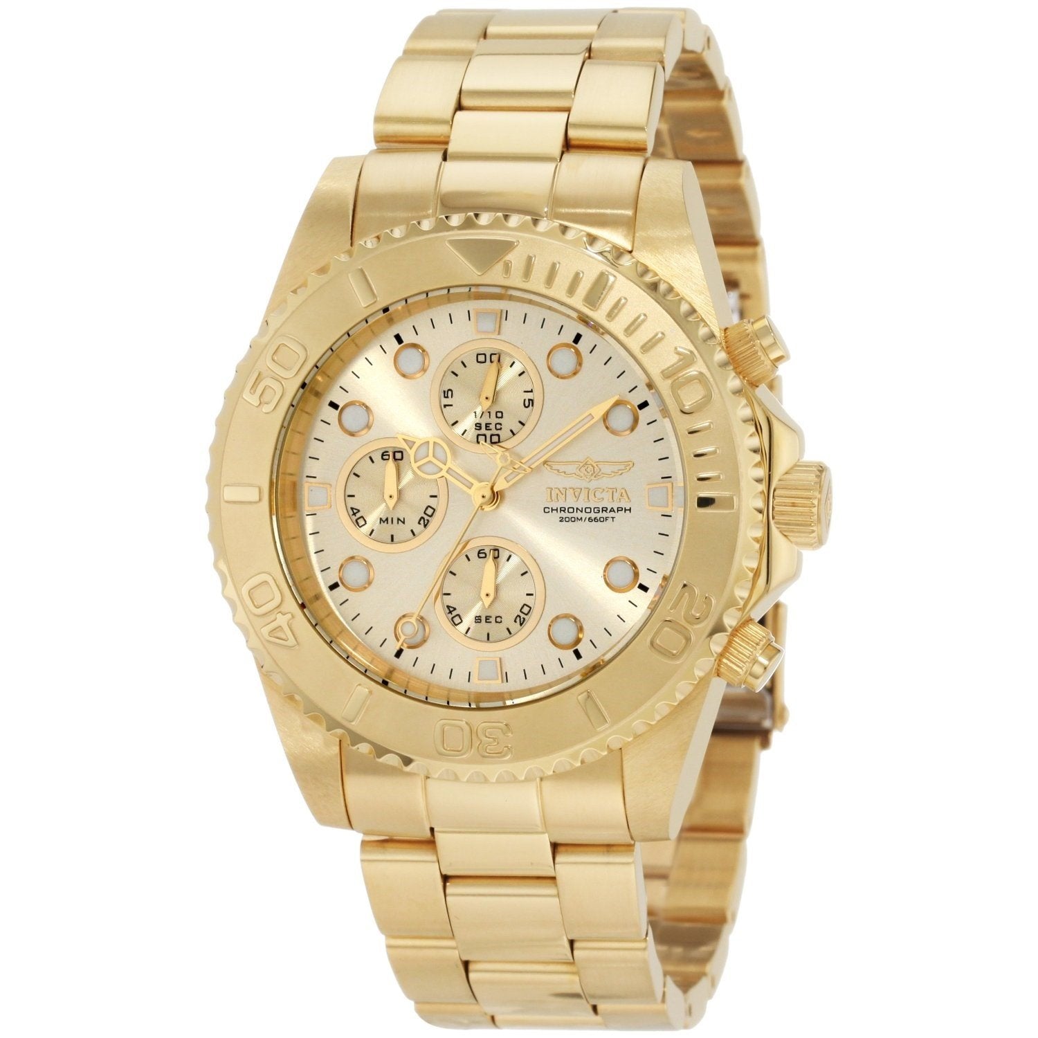 Invicta Quartz Pro Diver Gold Dial Men's Watch 1774