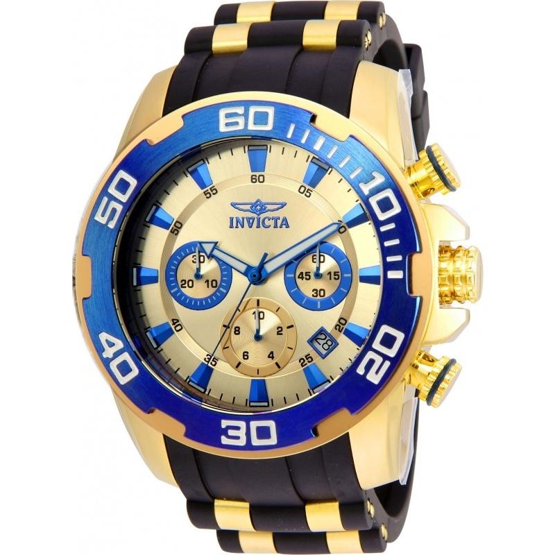 Invicta Quartz Pro Diver Gold Dial Men's Watch 22343