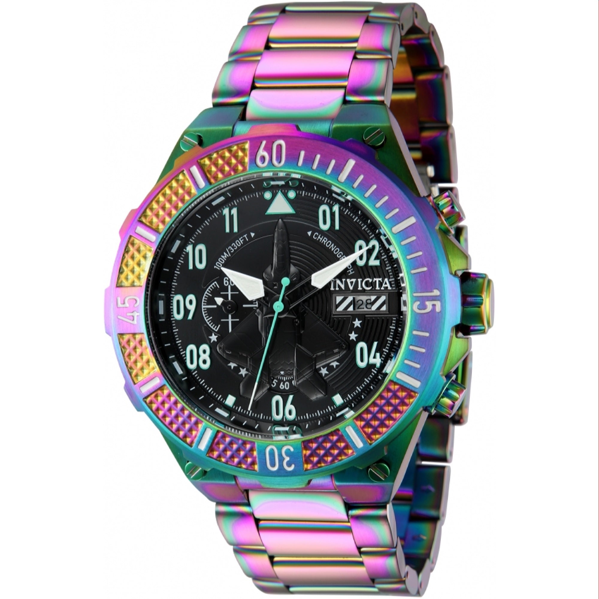 Invicta Quartz Aviator Black Dial Men's Watch 39909