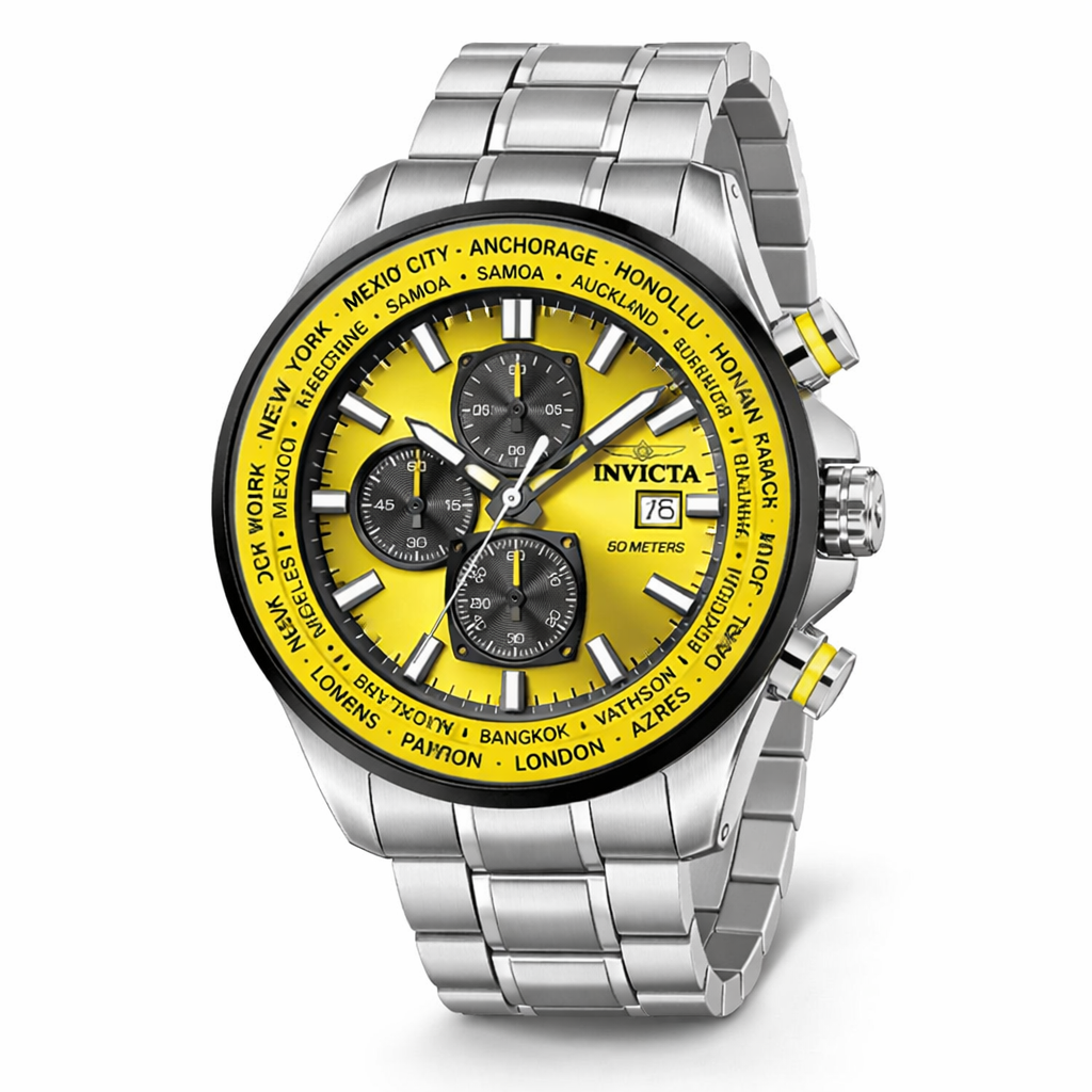 Invicta Quartz Aviator Yellow Dial Men's Watch 50503