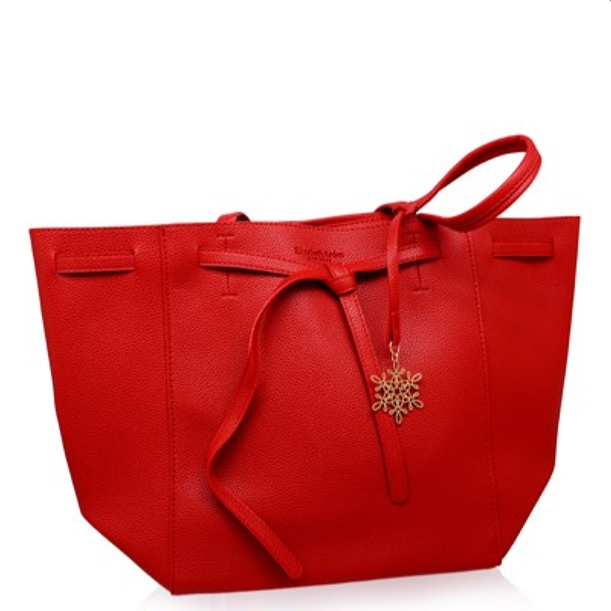 Elizabeth Arden  Elizabeth Arden Red Tote Bag Purse W Tag And Golden Toned Ornament 085805232160