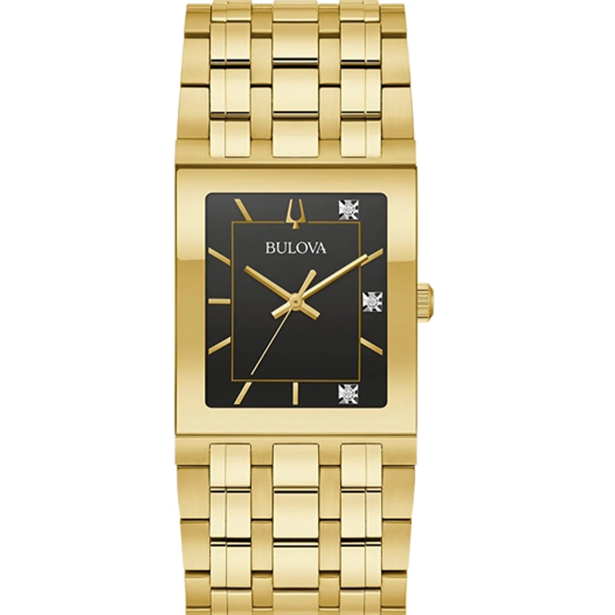 Bulova Quartz Quadra Black Dial Men's Watch 97D132