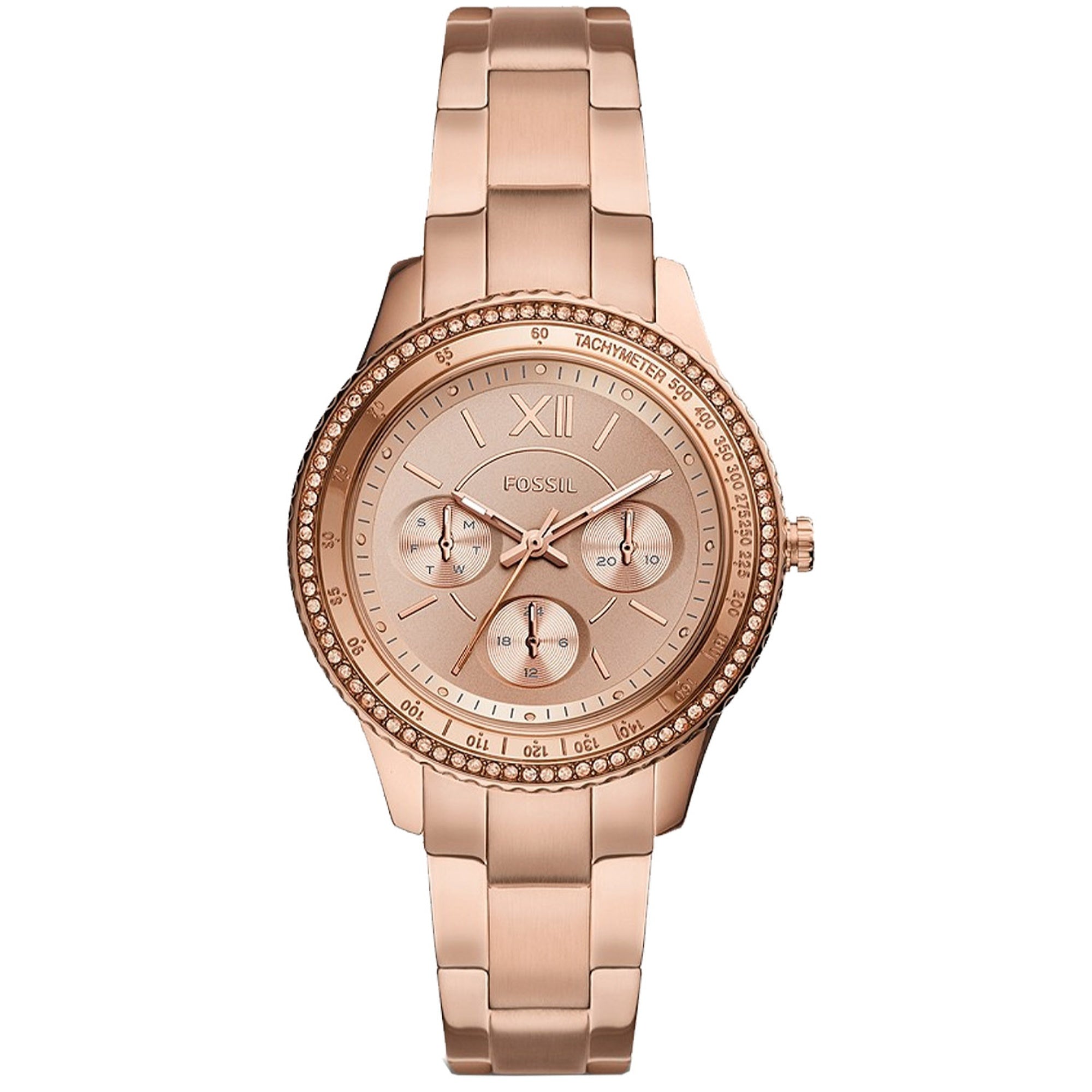 Fossil Quartz Stella Sport Rose gold Dial Women's Watch ES5106