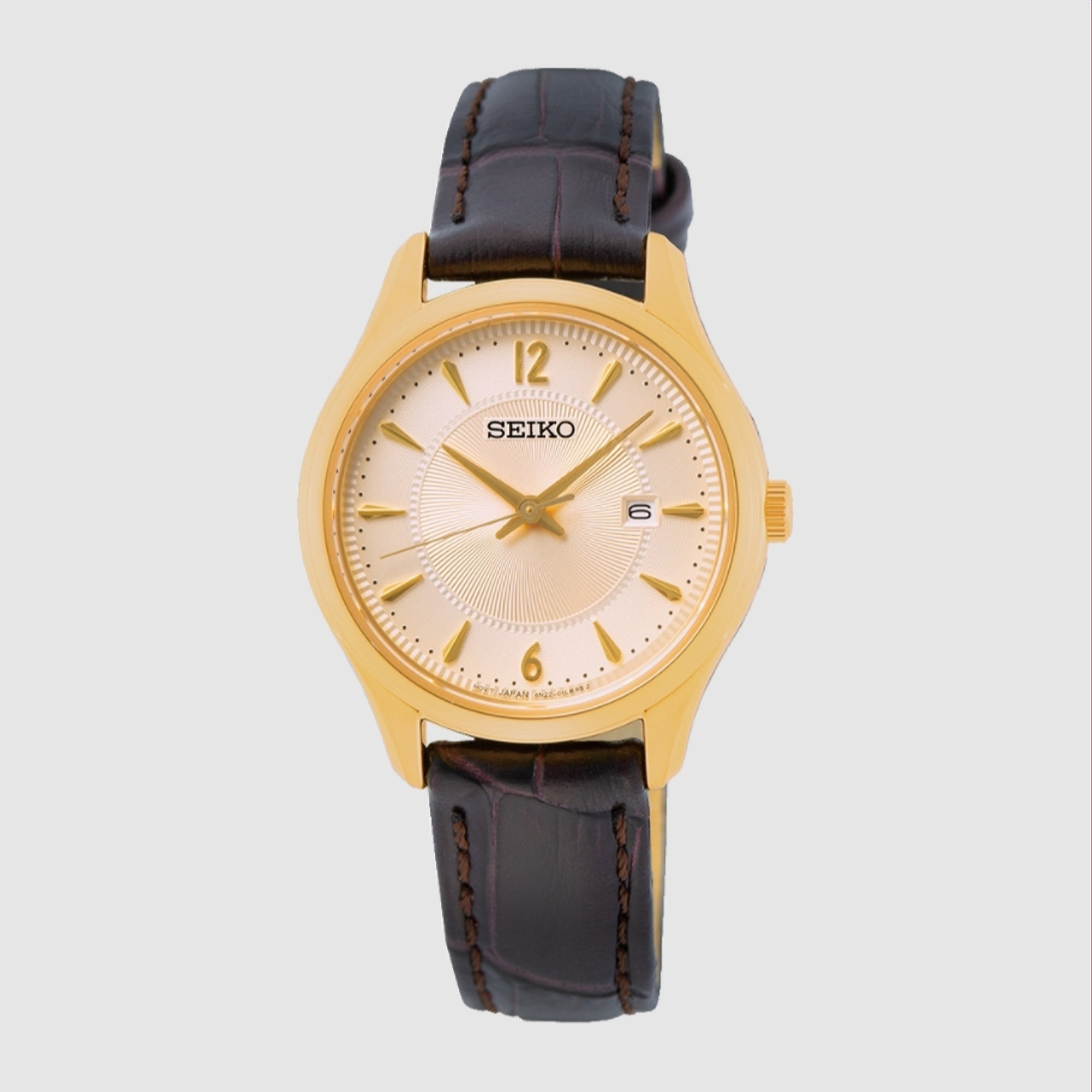 Seiko Quartz Champagne Dial Women's Watch SUR478