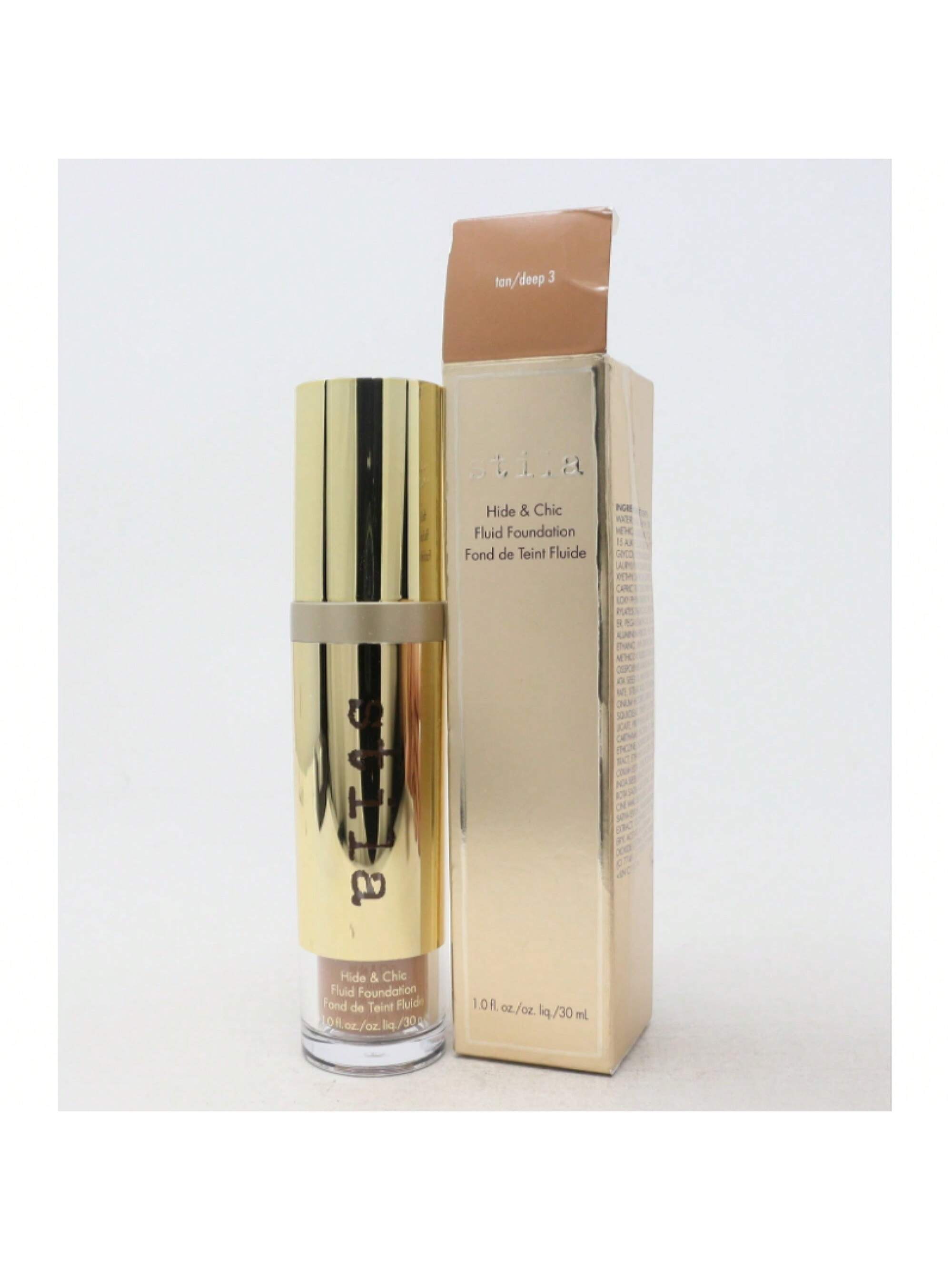 Hide & Chic Fluid Foundation (Tan/Deep 3) by Stila 1 Oz 094800357082