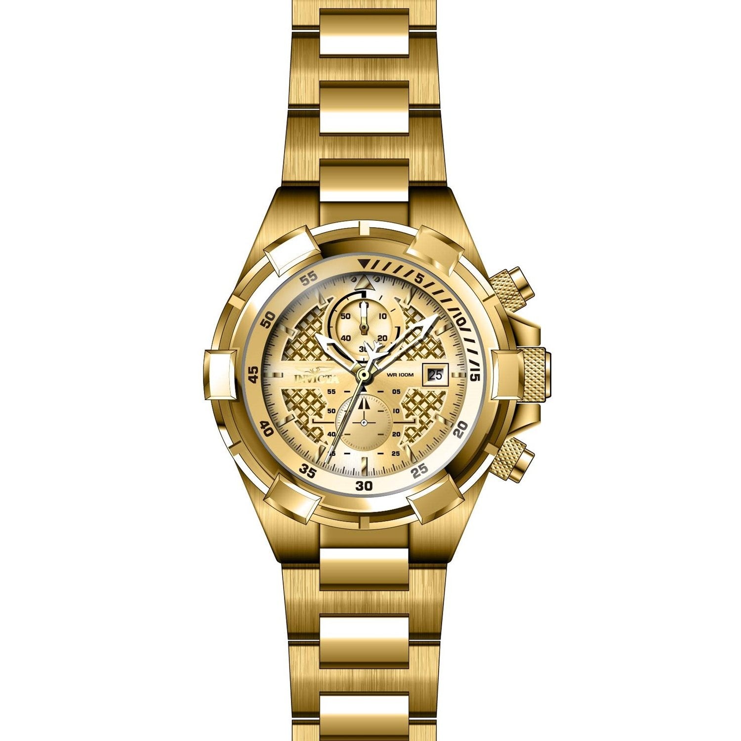 Invicta Quartz Aviator Gold Dial Men's Watch 28122