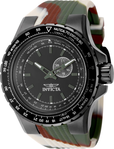 Invicta Quartz Aviator Black Dial Men's Watch 49730