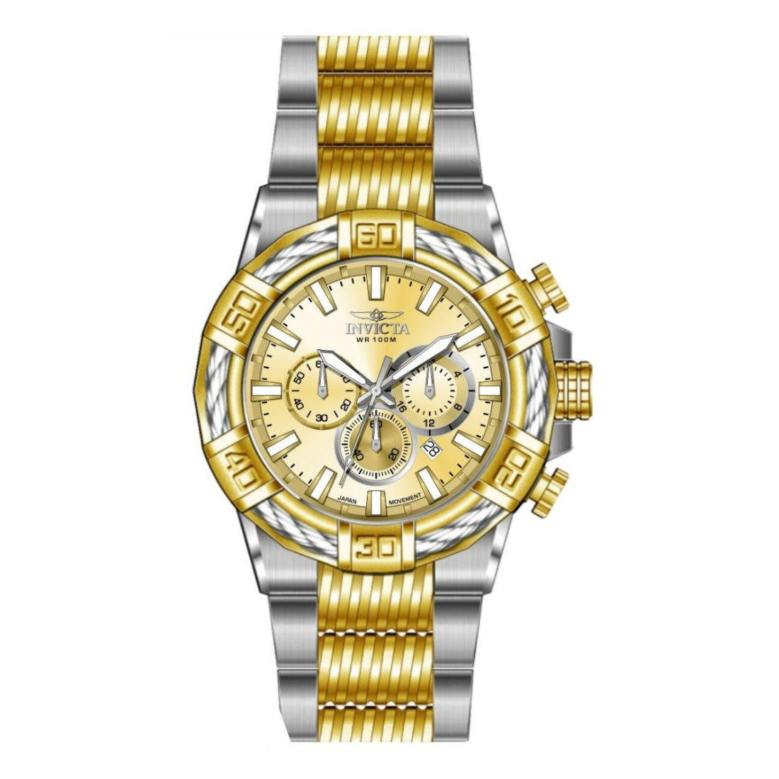 Invicta Quartz Bolt Gold Dial Men's Watch 49902