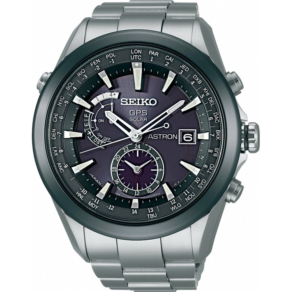 Seiko Astron GPS Solar Solar World Time Black Dial Men's Watch SAST003