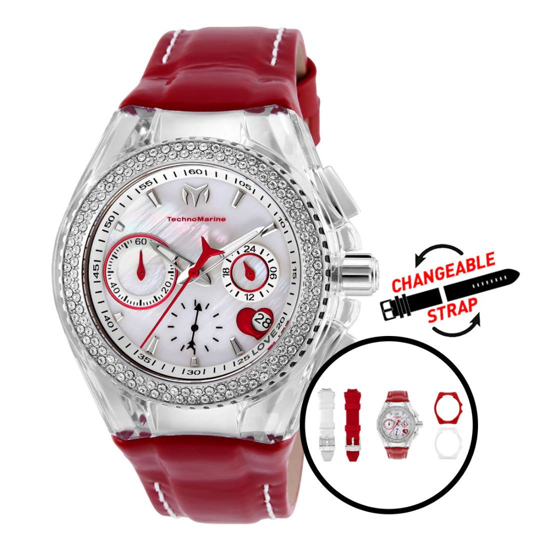 TechnoMarine Quartz Cruise Mother of Pearl Dial Women's Watch TM-117001