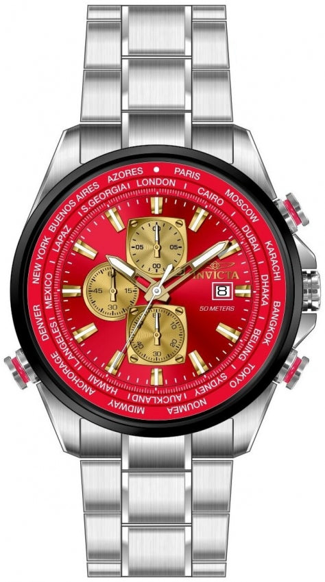 Invicta Quartz Aviator Red Dial Men's Watch 50502