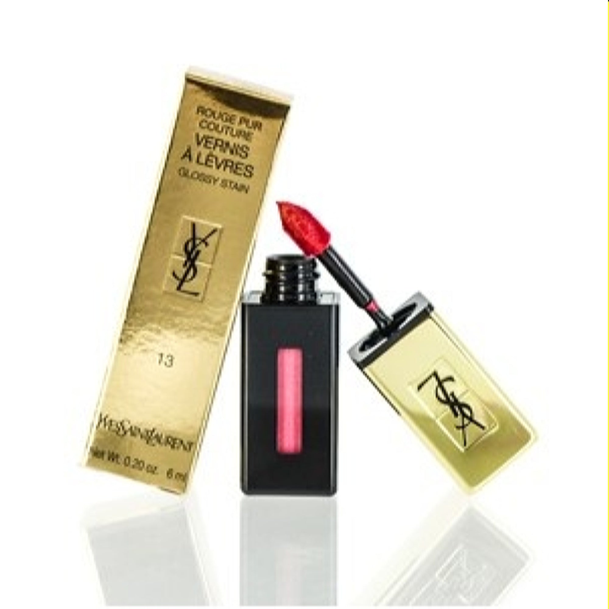 Ysl  Ysl Rouge Pur Couture Vernis A Levres Glossy Stain (13) Rose Tempera 0.2 Oz  3365440117877