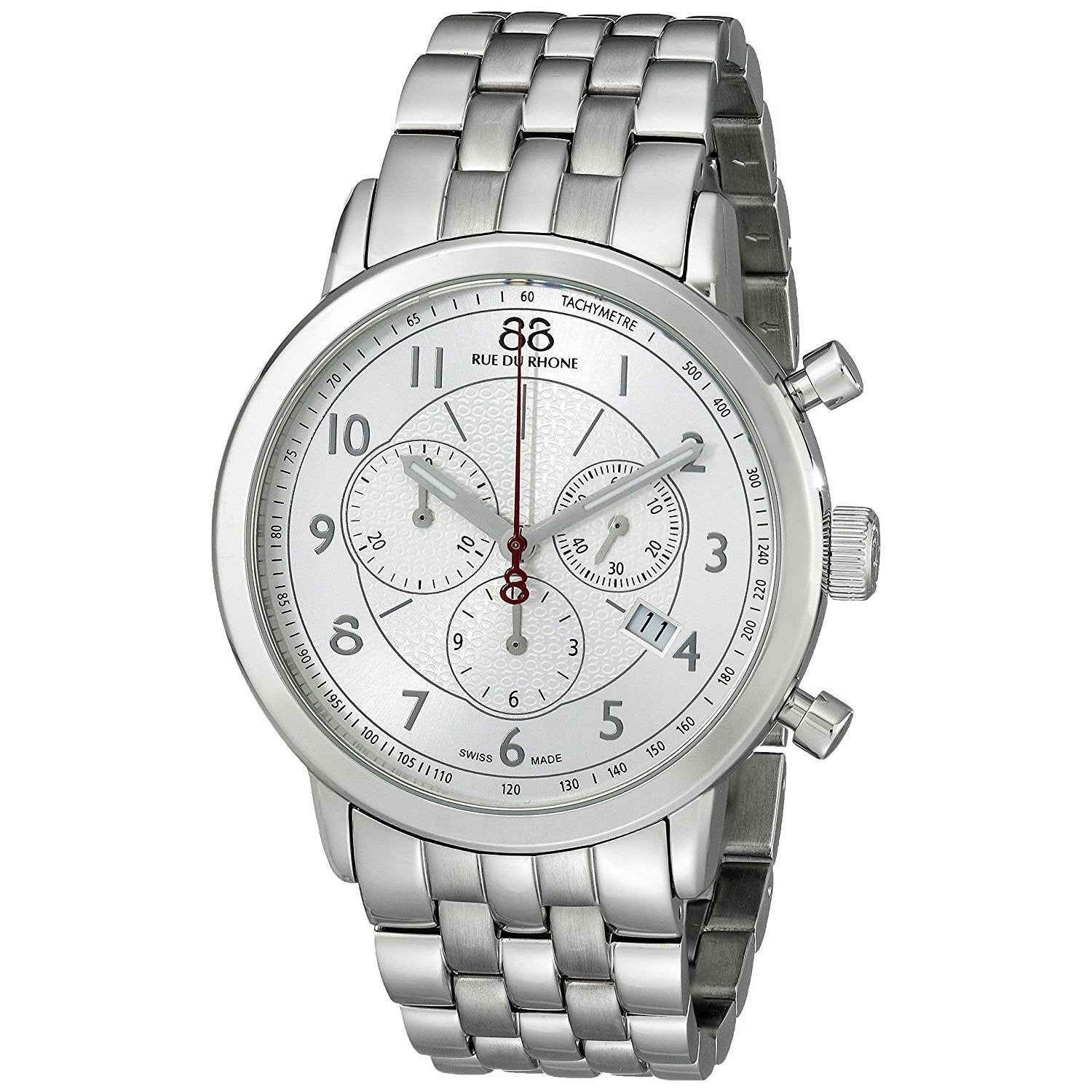 88 Rue Du Rhone Double 8 Quartz Chronograph Silver Dial Men's Watch 87WA120044