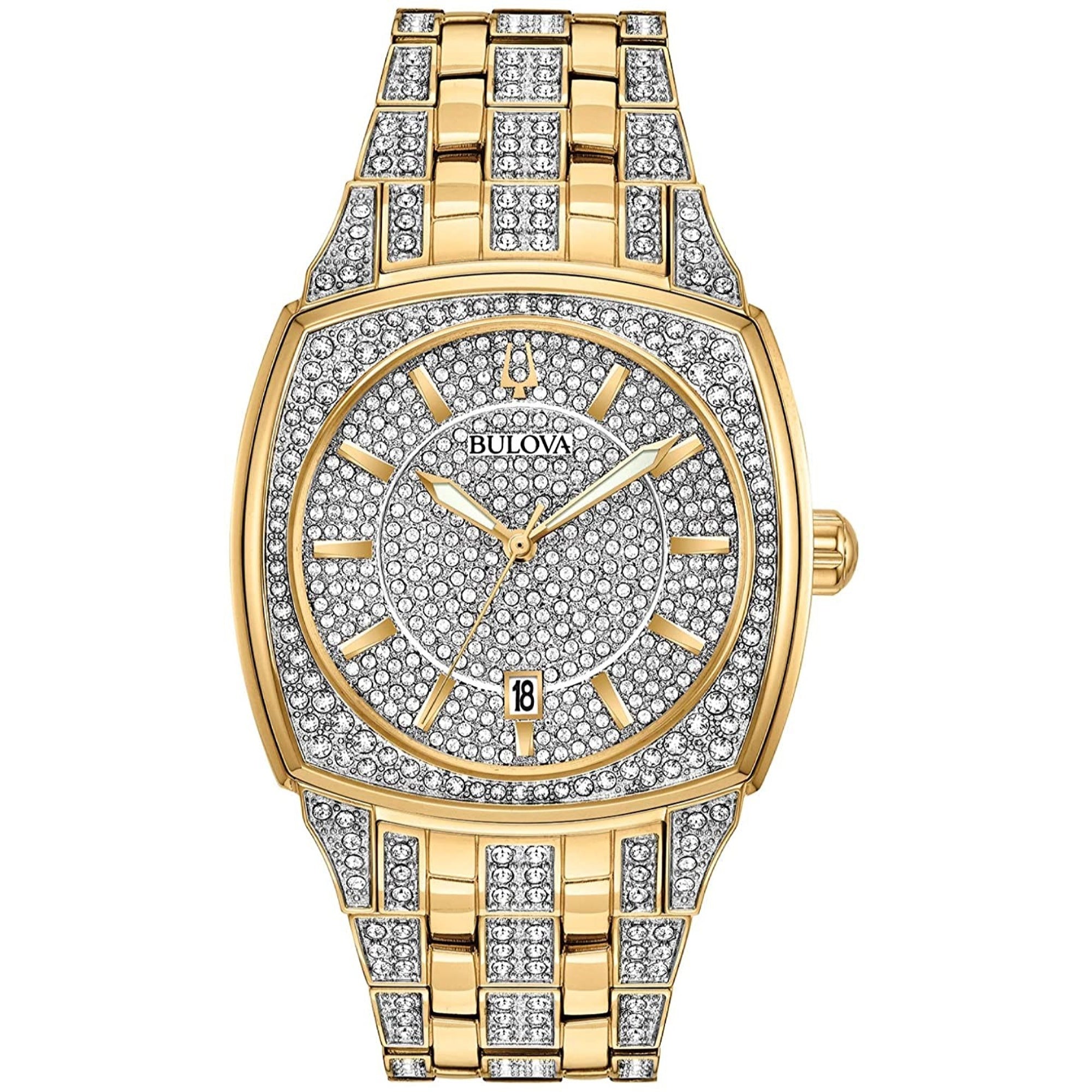 Bulova  Quartz Crystal Crystal Pave Dial Men's Watch 98B323