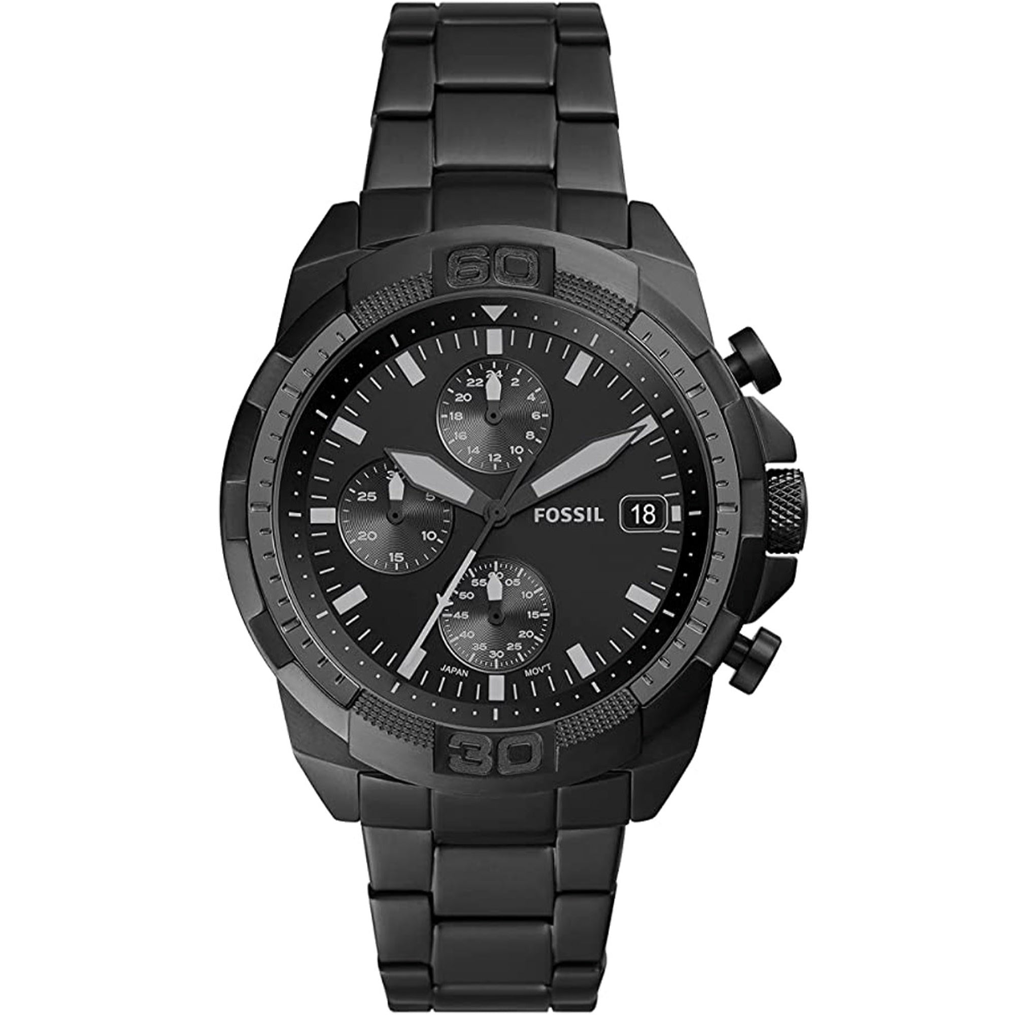 Fossil  Quartz Bronson Black Dial Men's Watch FS5853