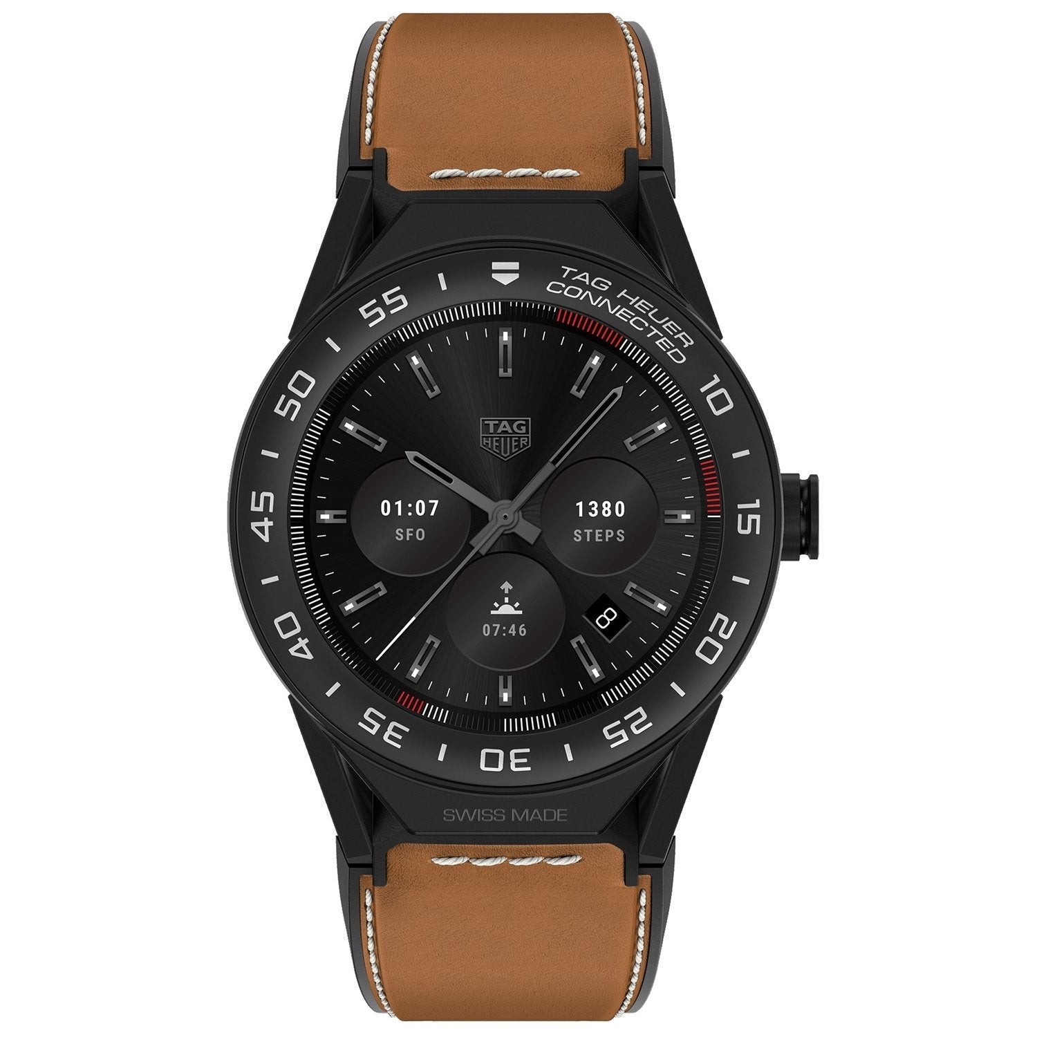 Tag Heuer Connected Modular 45 Quartz Chronograph Digital Dial Men's Watch SBF8A8013.32FT6110